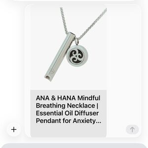 Silver Mindful Breathing Essential Oil Diffuser Necklace